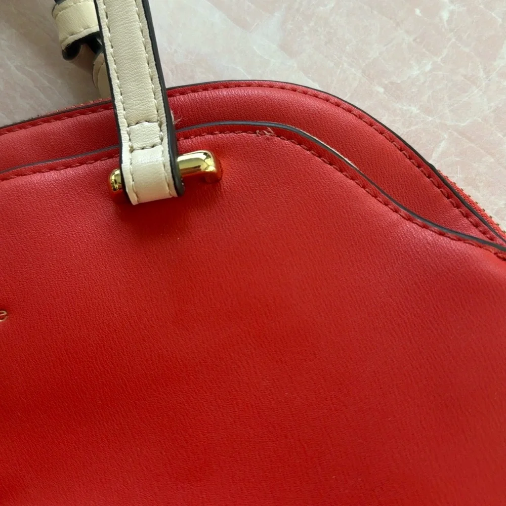 Nanette Lepore Orange and Ivory Satchel Bag